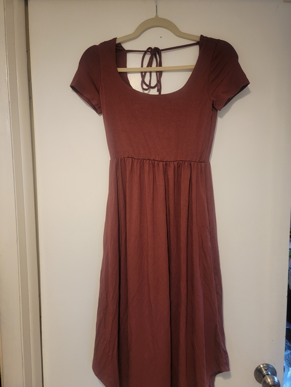 Sozy. Emma. Mauve High-Low Square Neck Maxi Dress - Picture 3 of 4